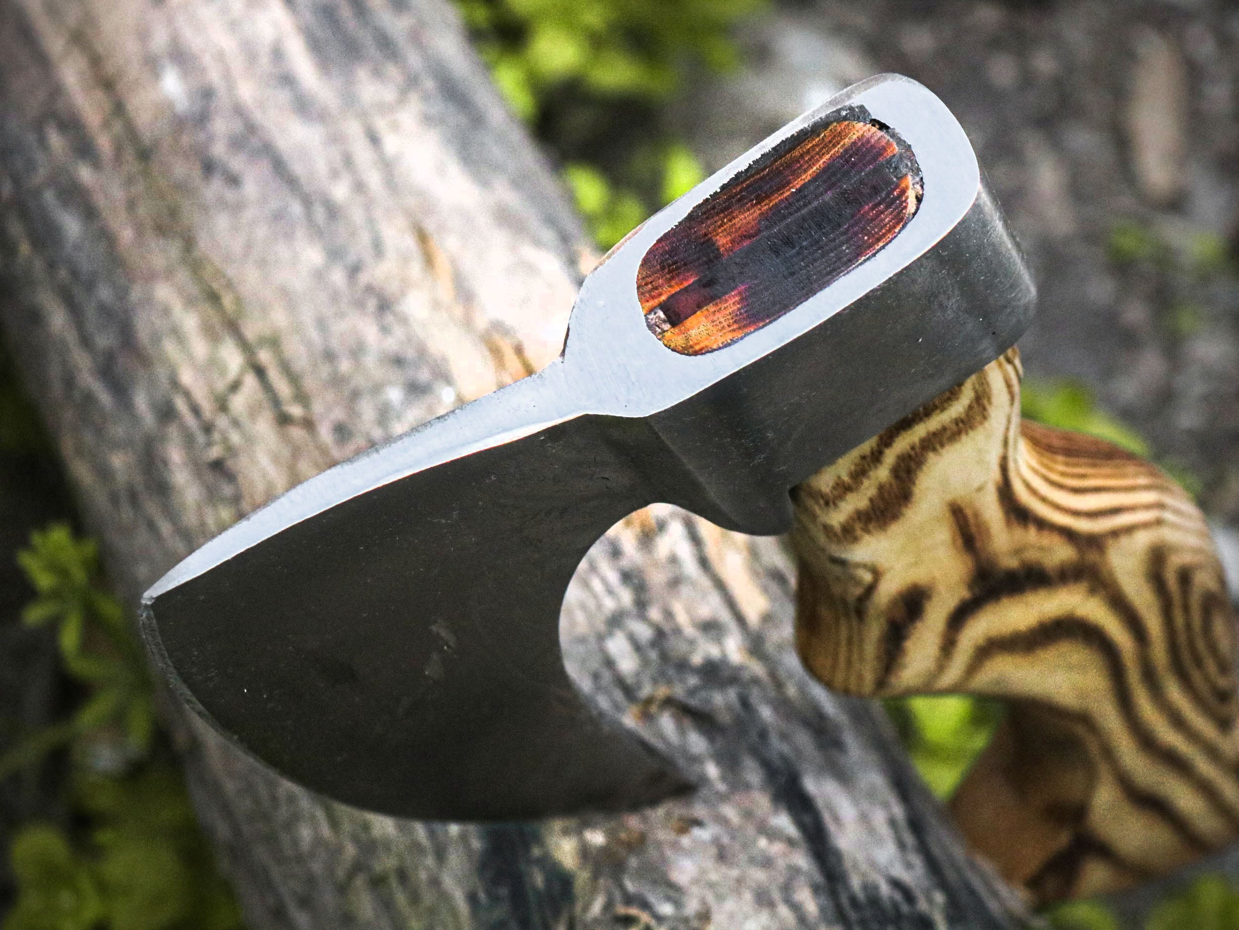Handmade Viking Axe – Classic Norse Design with Burnt Ashwood Handle